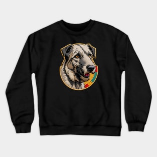 Irish Wolfhound Embroidered Patch Crewneck Sweatshirt